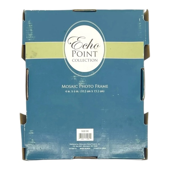 Vintage ECHO POINT Mosaic Glass Frame Plate 2 Piece Entryway Set Vanity Console - Picture 8 of 11